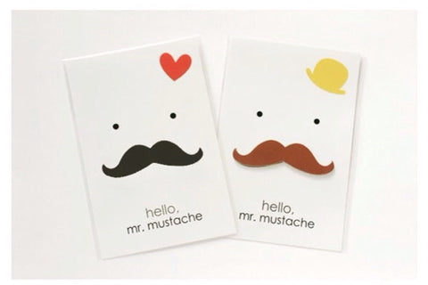 Moustache Post it Memo - Black & Brown Beard PN5 - CharmTape - 1