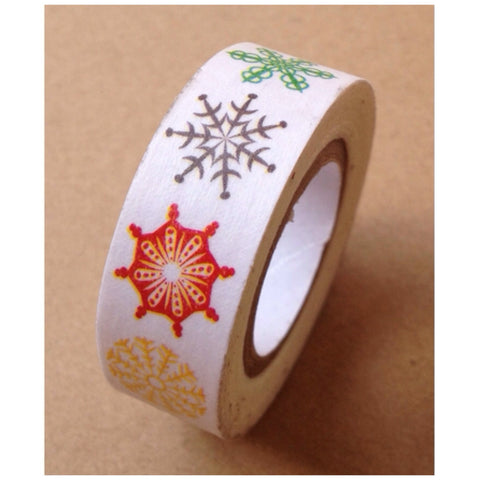 Colorful Festive snow flake Washi Tape 15mm WT530 - CharmTape