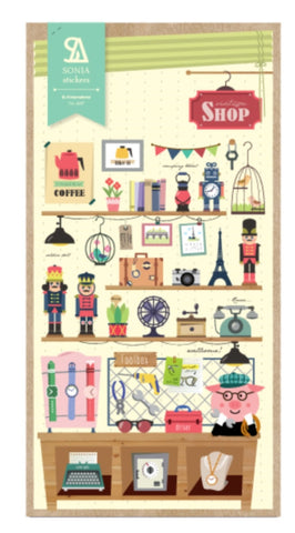 Stickers Shop Keeper paper Sticker Set 1 Sheets SS531 - CharmTape - 1