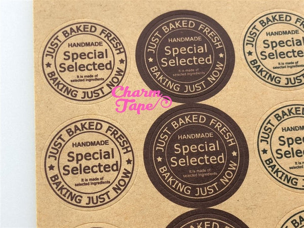 80/160ct "Special Selected" 2.5cm Round Kraft Paper Stickers For Gift Packing Packaging 5/10 sheets GS033