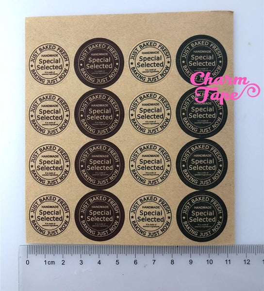 80/160ct "Special Selected" 2.5cm Round Kraft Paper Stickers For Gift Packing Packaging 5/10 sheets GS033