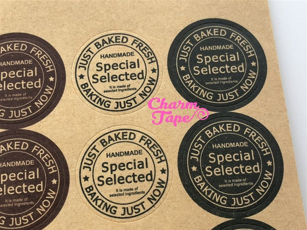 80/160ct "Special Selected" 2.5cm Round Kraft Paper Stickers For Gift Packing Packaging 5/10 sheets GS033