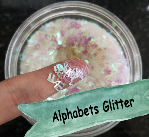 Alphabets Letters Loose glitters 5mm UV resin, nail gel, acrylic nail, nail polish glitter, nail stamping