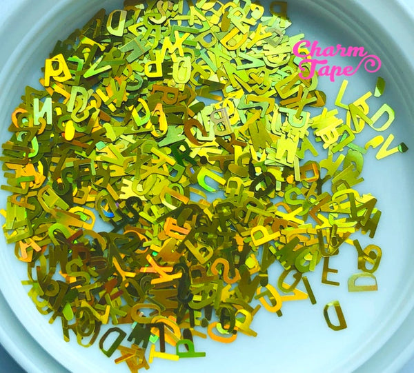 Alphabets Letters Loose glitters 5mm UV resin, nail gel, acrylic nail, nail polish glitter, nail stamping