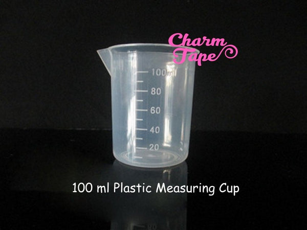 100ml Plastic Measuring Cup Multiple Times Use For Resin Cast. Semi clear Crafting Tool