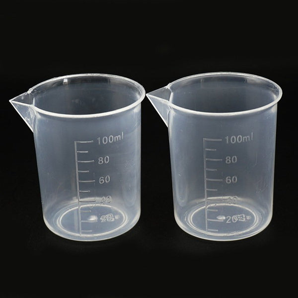 100ml Plastic Measuring Cup Multiple Times Use For Resin Cast. Semi clear Crafting Tool