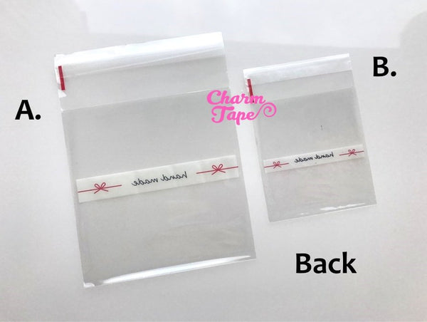 20/50/100  bags Handmade Cello Bags // Poly Bags // Self Sealing bags // Wedding Favor Bags // Party Bags Set 7x7cm or 10x10 CB12