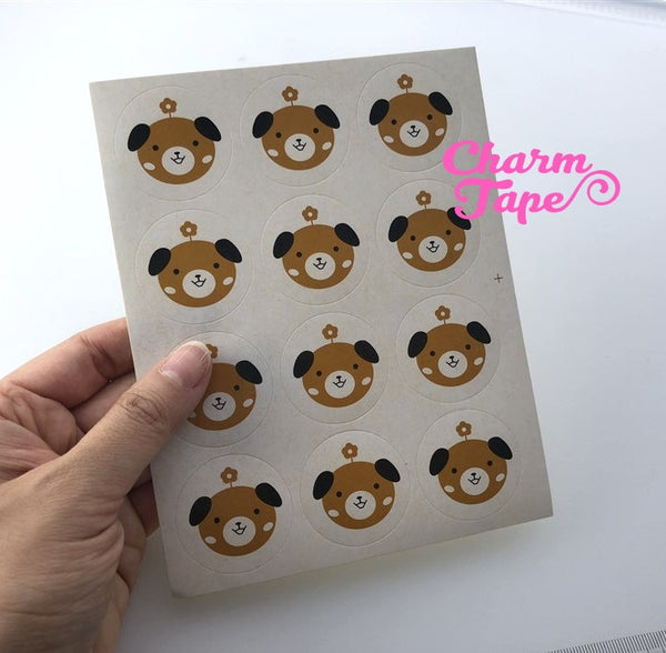 60/120ct 3.5cm Cute Round Paper Stickers For Gift Packing Packaging 5/10 sheets GS041