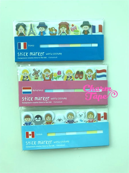 Nationality Post-It Memo World Costume 120 sheets SS745