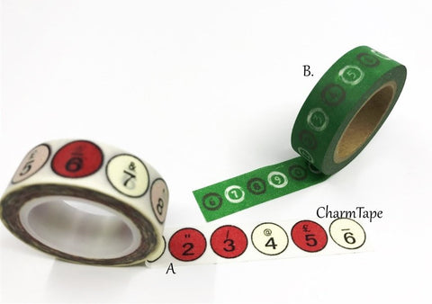 Number Washi Tape - Typewriter Keys 15mm x 10m WT193 WT257