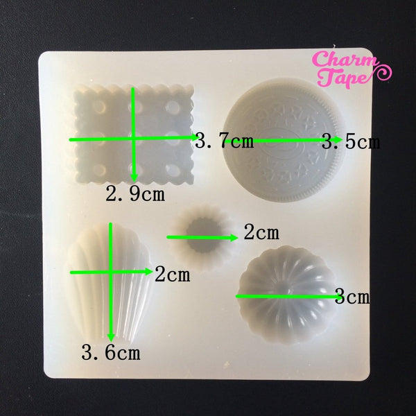 Oreo & Cake Silicone charm Silicon mold flexible, for polymer clay, resin jewelry Q051