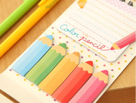 Color Pencil Sticky Post It Memo Note Pad 120 sheets SS739 - CharmTape - 1