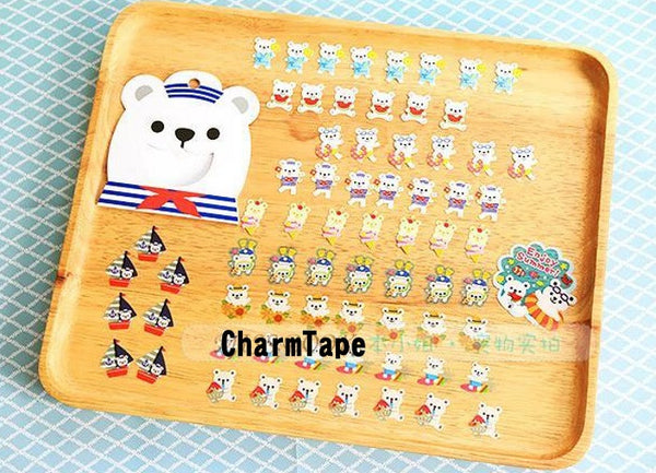 Summer Polar Bear Sticker Flakes Set - 71 Sheets Mindwave Japanese SS453