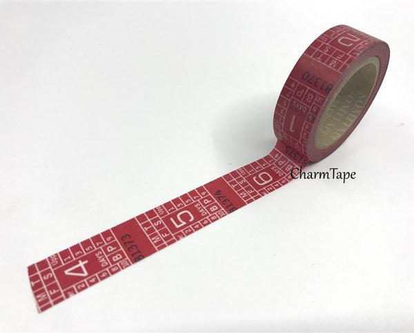 Raffle Tickets Red Washi Tape 1.5 cm x 10 meters WT138