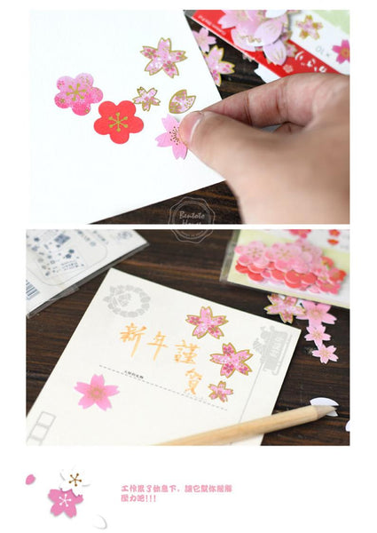 Sakura Flowers stickers Cherry Blossom 40 pieces