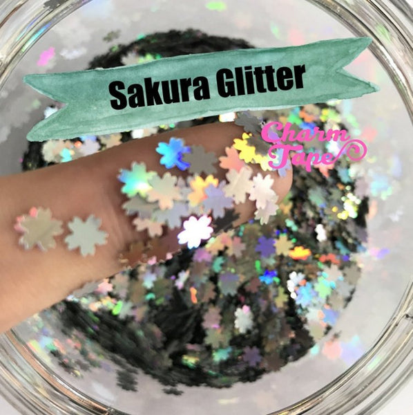 Sakura Flower Loose glitters 5mm UV resin, nail gel, acrylic nail, nail polish glitter, nail stamping