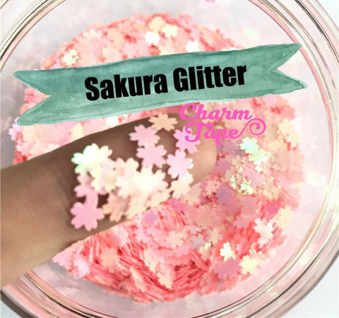 Sakura Flower Loose glitters 5mm UV resin, nail gel, acrylic nail, nail polish glitter, nail stamping