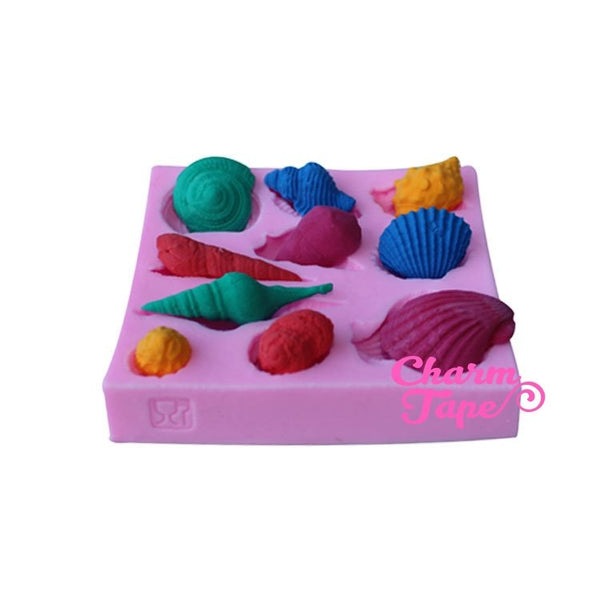 Sea shell Seashells Silicone Mold -food mold / uv resin molds C072 (10 cavity)