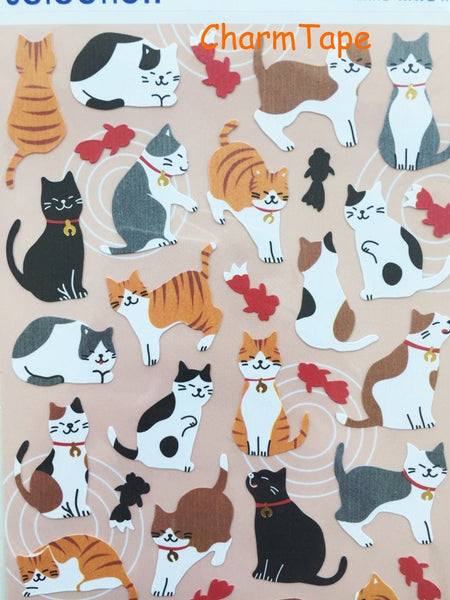 Kitten Cat & Goldfish paper stickers - 1 Sheets SS419