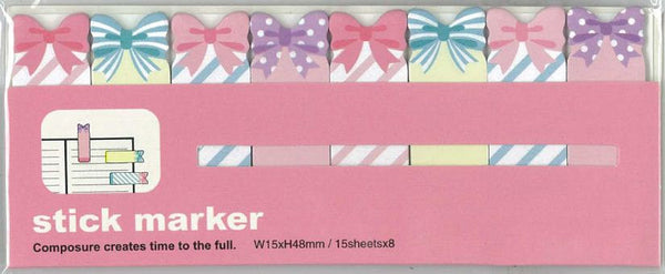 Pastel Ribbon Bow Sticky Post It Memo Note Pad 120 sheets SS318 - CharmTape - 2