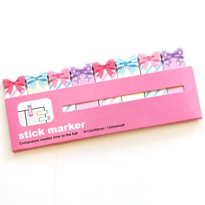 Pastel Ribbon Bow Sticky Post It Memo Note Pad 120 sheets SS318 - CharmTape - 3