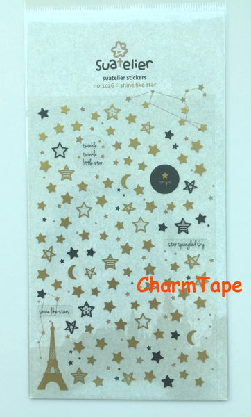 Stars Deco sticker - Shine Like Star 1 Sheets by Suatelier SS437