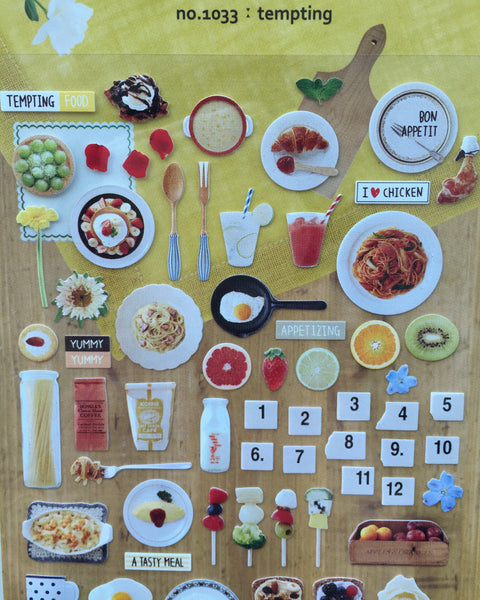 Tempting Food Deco stickers - Suatelier 1 Sheets SS1033