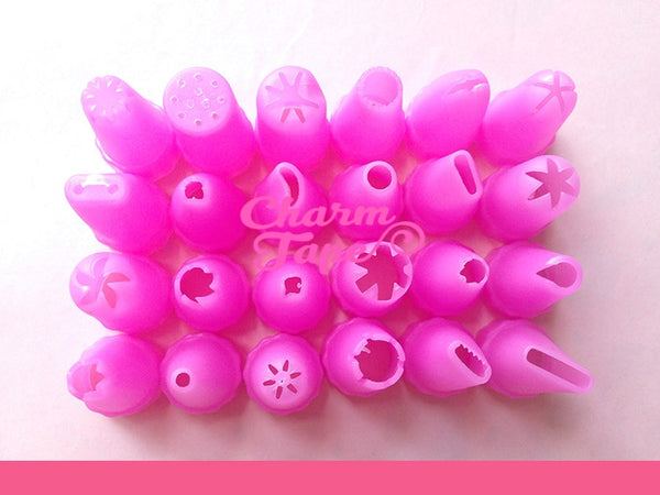 Plastic Piping Tips (Bigger Size) - For Deco Cream 24 pieces