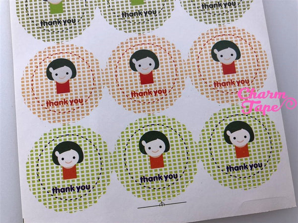 60/120ct "Thank you" Cute Round Paper Stickers For Gift Packing Packaging 5/10 sheets GS030