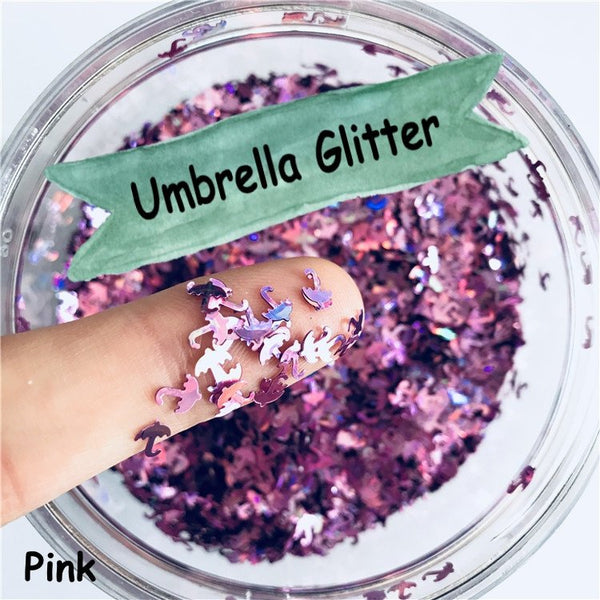 Umbrella Loose glitters 5mm UV resin / Holographic / Solvent Resistant / Slime Art / Nail Art / Resin Jewelry