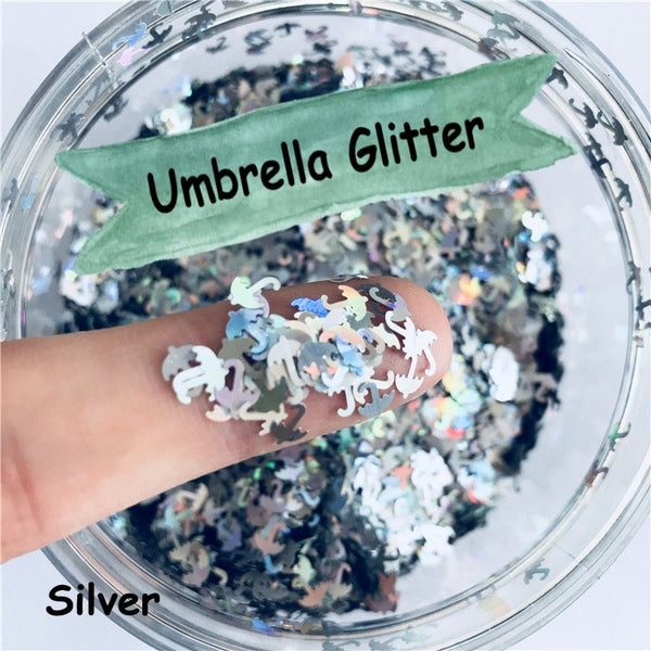 Umbrella Loose glitters 5mm UV resin / Holographic / Solvent Resistant / Slime Art / Nail Art / Resin Jewelry