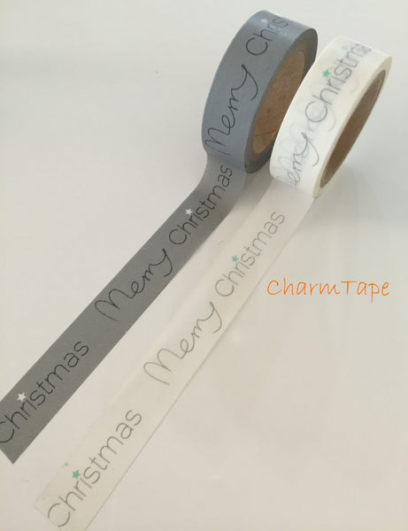 White Washi tape - Merry Christmas - 15mm Wide - 10meters WT705